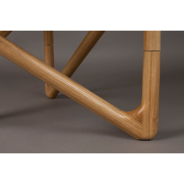 Dabīga toņa apaļš žurnālgaldiņš ar stikla galda virsmu ø 80 cm Naia – Dutchbone-image-1