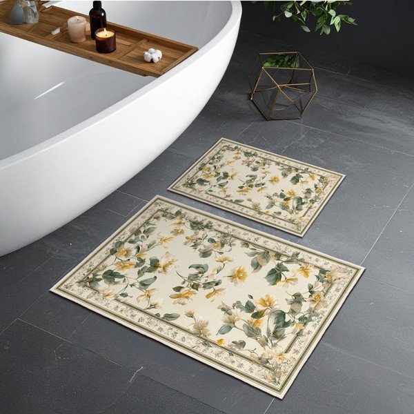 Bēši vannas istabas paklājiņi (2 gab.) 60x100 cm – Foutastic-image-1