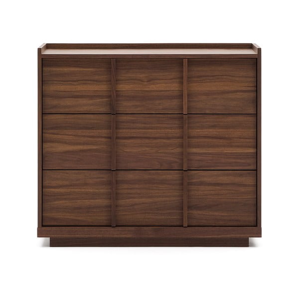 Brūna kumode ar riekstkoka imitāciju 100x78x50 cm Onix – Kave Home