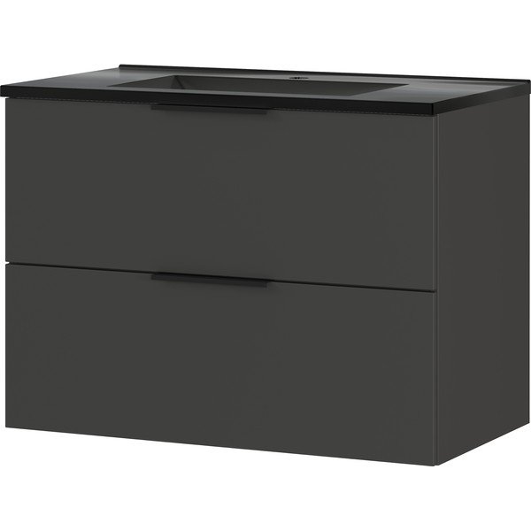 Melns/antracīta pelēks piekarams skapītis ar izlietni 81x61 cm Crandon – Germania-image-3