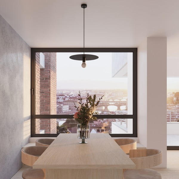 Melna piekaramā lampa ø 40 cm Livago – Sollux-image-4