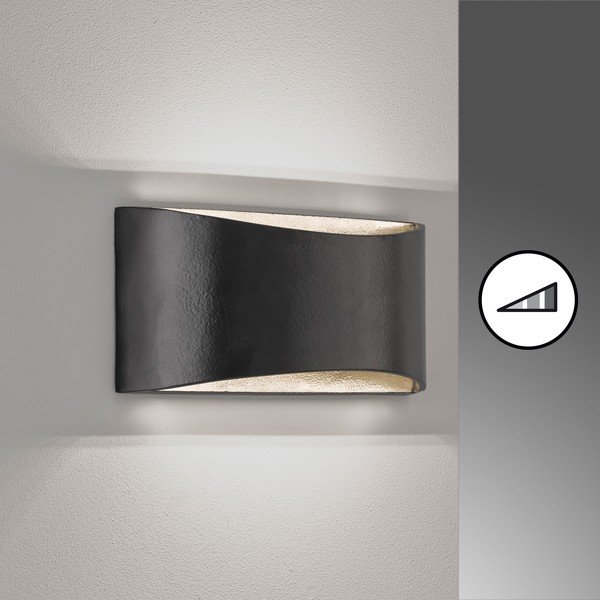 Melna LED sienas lampa ar regulējamu spilgtumu Arles – Fischer & Honsel-image-4