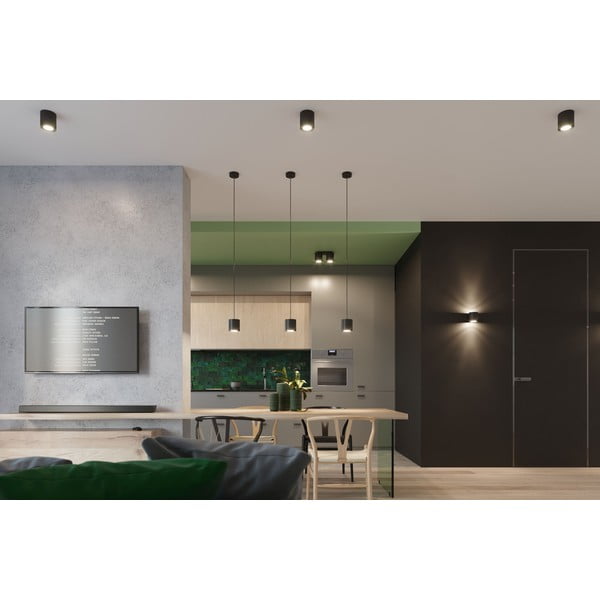 Melns griestu gaismeklis Sollux Roda-image-1