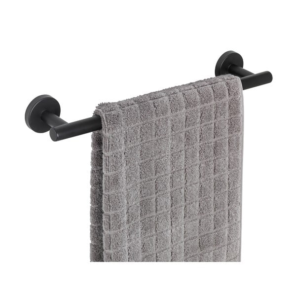 Matēti melns nerūsējošā tērauda sienas dvieļu turētājs Bosio – Wenko-image-2