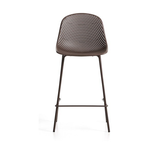 Brūns metāla/plastmasas dārza bāra krēsls Quinby – Kave Home-image-2