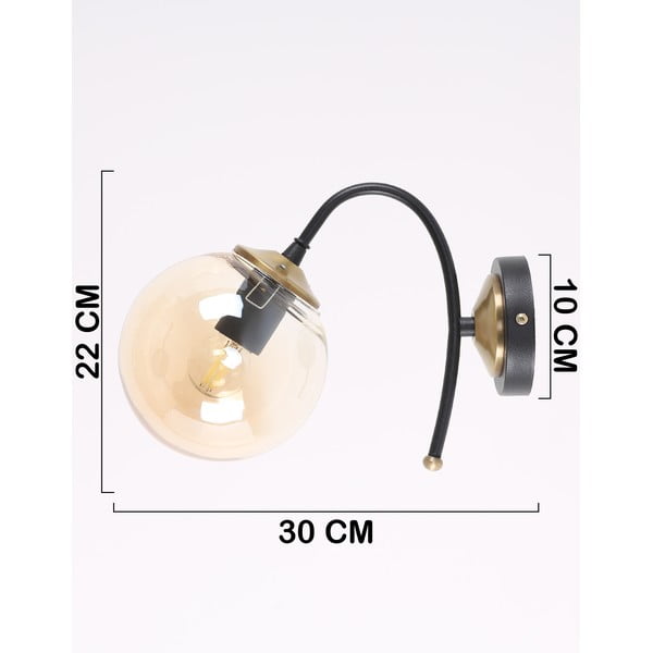 Okera dzeltena/melna sienas lampa ø 15 cm Yoyo – Squid Lighting-image-2