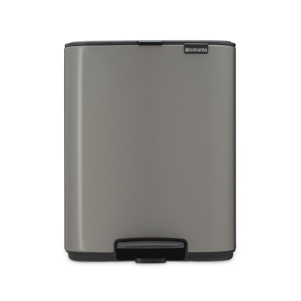Pelēka tērauda atkritumu tvertne ar pedāli 12 l Bo – Brabantia-image-4