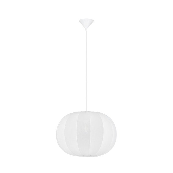 Matēti balta tekstila piekaramā lampa ø 50 cm Delina – Nova Luce