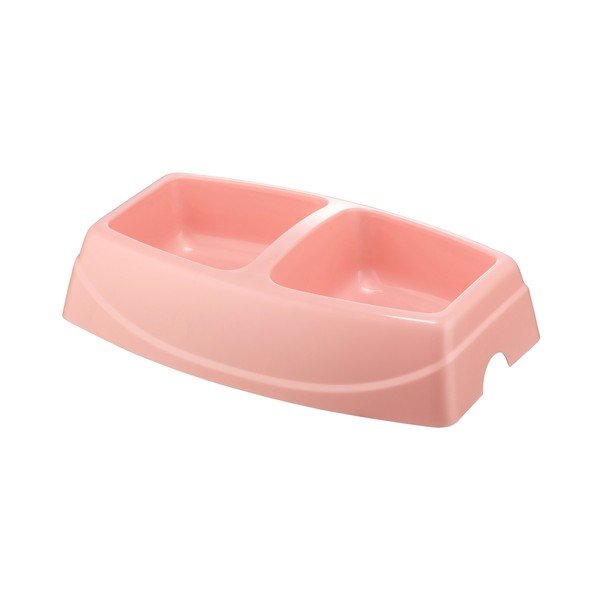Rozā dubultā suņu bļoda Petpetite, 30,5 x 19,5 cm-image-1