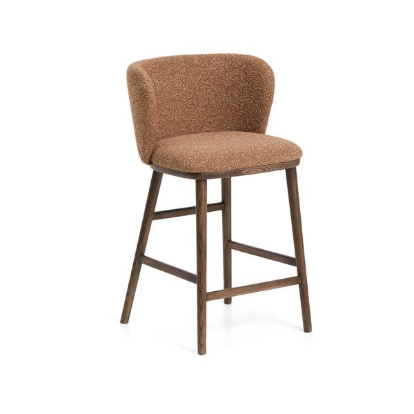 Terakotas oranžs polsterēts bāra krēsls (sēdekļa augstums 65 cm) Ciselia – Kave Home