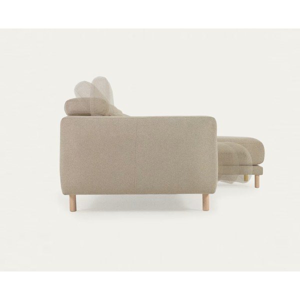 Bēšs stūra dīvāns (labais stūris) Singa – Kave Home-image-1