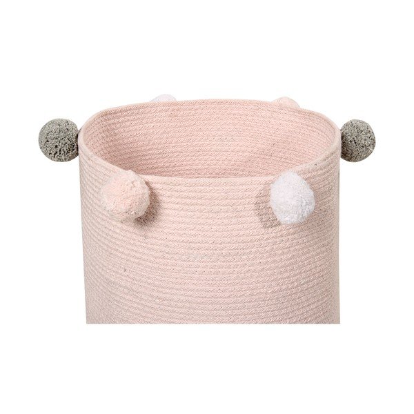 Gaiši rozā tekstila bērnu rotaļlietu grozs ø 30x30 cm Bubbly – Lorena Canals-image-2