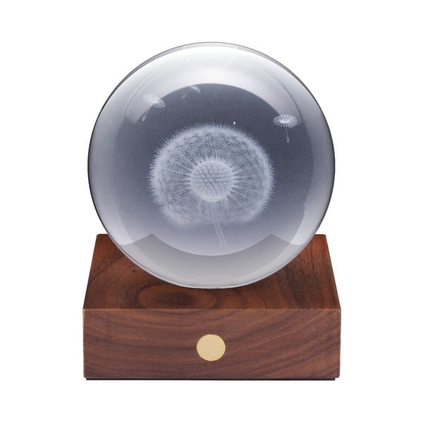 Tumši brūna dimmējama galda lampa ar stikla abažūru (augstums 12 cm) Amber – Gingko