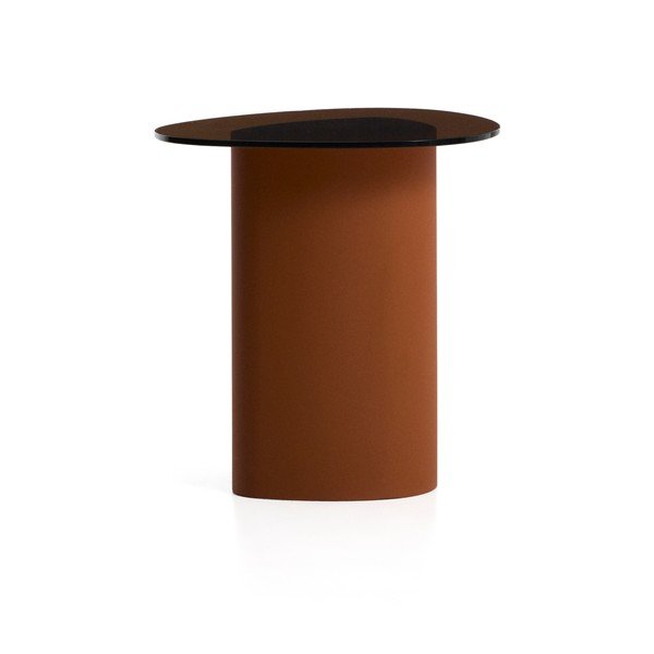 Sānu galdiņš ar stikla galda virsmu 47x48 cm Olir – Kave Home
