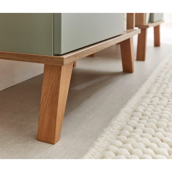 Zaļš augsts vannas istabas skapītis ar ozolkoka imitāciju 51x128 cm Set 963 - Pelipal-image-1