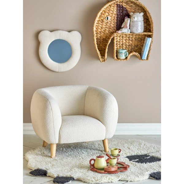 Balts bērnu atpūtas krēsls no buklē auduma Cade – Bloomingville Mini-image-3