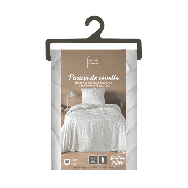 Balta vienguļamā mikrošķiedras gultas veļa 140x200 cm Heltie – douceur d'intérieur-image-4