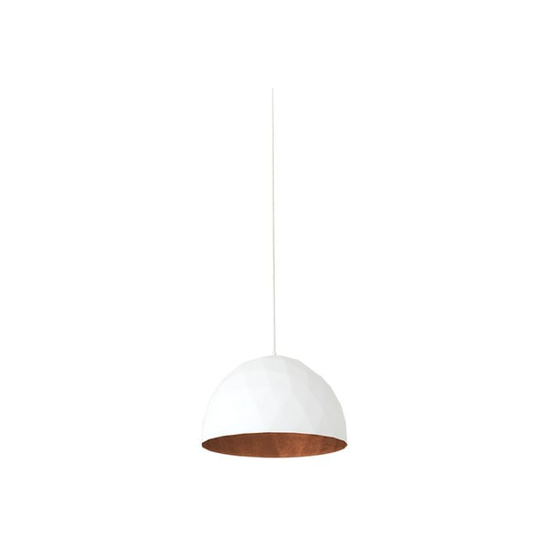Balta piekaramā lampa ar vara krāsas detaļām Custom Form Leonard, ø 35 cm