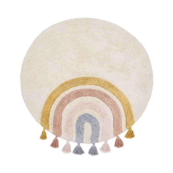 Ziloņkaula krāsas mazgājams/ar rokām darināts kokvilnas bērnu paklājs ø100 cm Tadea – Kave Home