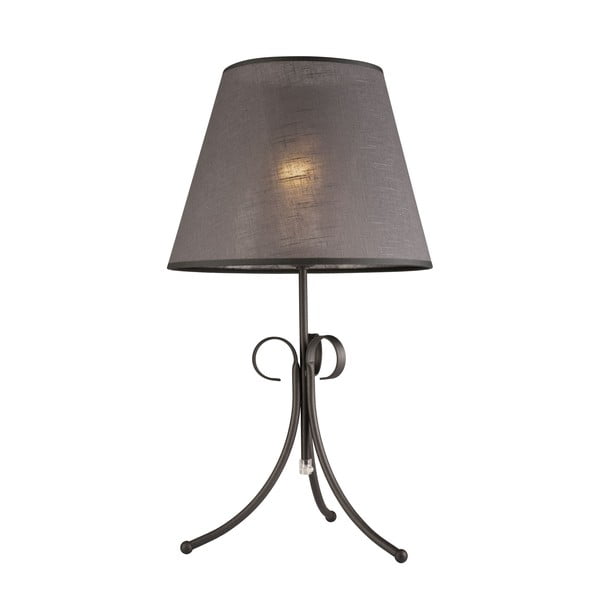Pelēka galda lampa ar auduma abažūru (augstums 55 cm) Lorenzo – LAMKUR