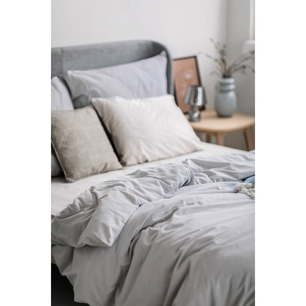 Gaiši pelēka divguļamā gultasveļa no mīkstinātas kokvilnas Bonami Selection, 200 x 200 cm-image-3