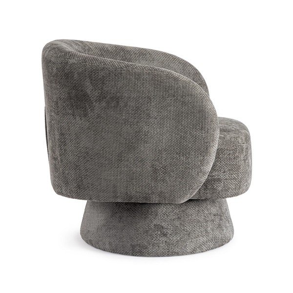 Tumši pelēks grozāms atpūtas krēsls no šenila auduma Julienne – Bizzotto-image-3