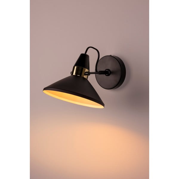 Melna sienas lampa Jona – White Label-image-1
