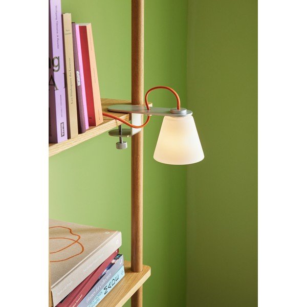 Pelēka galda lampa ar stikla abažūru (augstums 23 cm) Lure – Hübsch-image-1