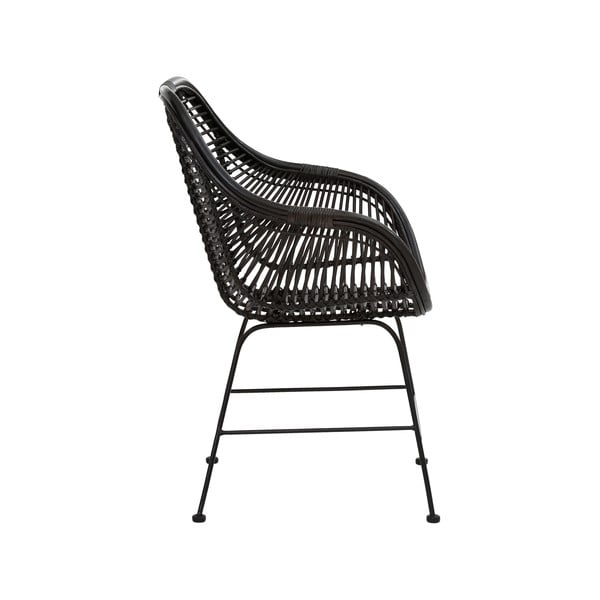 Melni rotangpalmas ēdamistabas krēsli (2 gab.) Kiran – Støraa-image-4