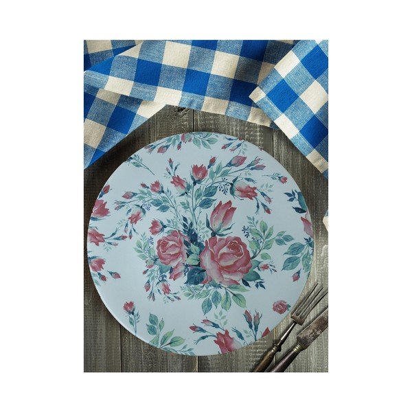 Zils keramikas šķīvis Rozes, ⌀ 26 cm-image-1