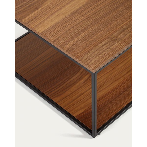 Tumša dabīga toņa žurnālgaldiņš ar valrieksta koka imitācijas galda virsmu 60x110 cm Yoana – Kave Home-image-4