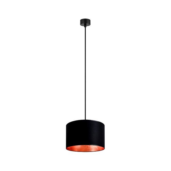 Melna griestu lampa ar vara krāsas iekšpusi Sotto Luce Mika, ∅ 25 cm