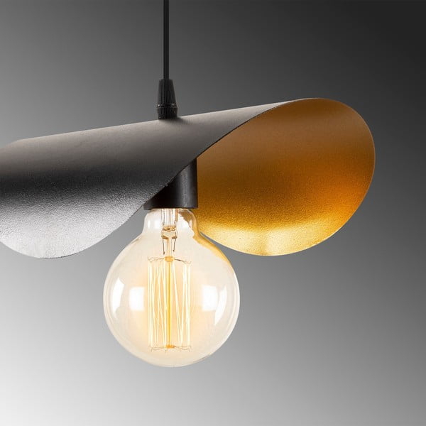 Melna/bronzas krāsas piekaramā lampa ar metāla abažūru Sivani – Opviq lights-image-4
