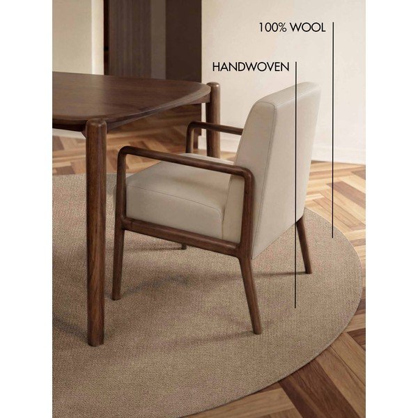 Bēšs ar rokām darināts vilnas apaļš paklājs ø 200 cm Greenwich – Ted Baker-image-4