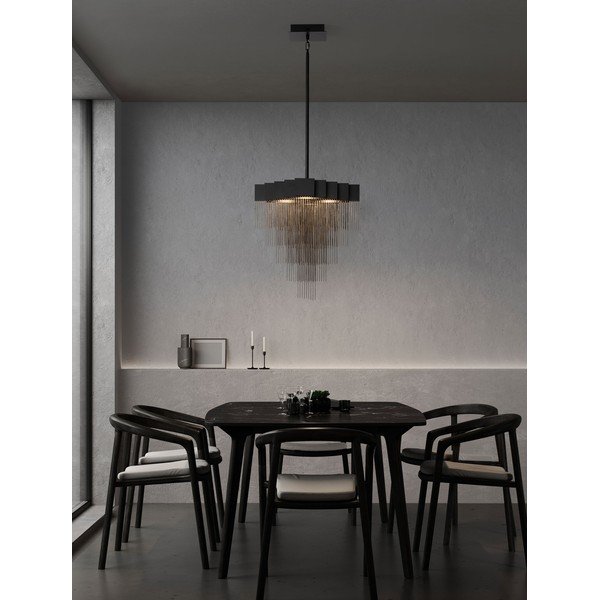 Matēti melna tērauda LED piekaramā lampa ar regulējamu spilgtumu Revια – Nova Luce-image-1