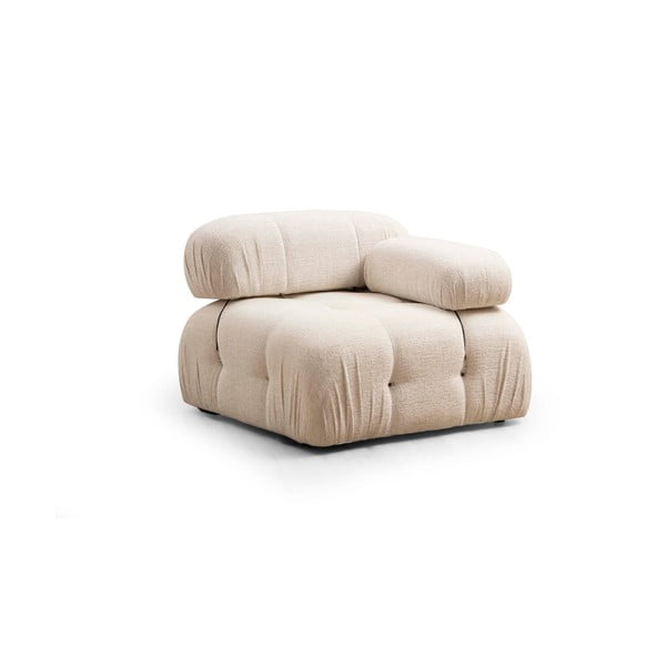Krēmkrāsas modulārais dīvāns no buklē auduma (ar labo stūri) Bubble – Artie