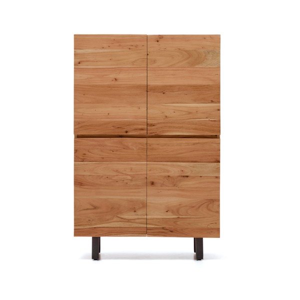 Dabīga toņa akācijas masīvkoka kumode 100x155x40,5 cm Uxue – Kave Home