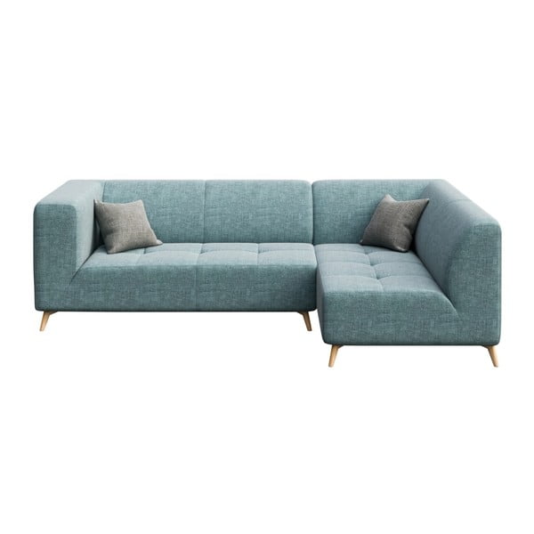 Gaiši zils stūra dīvāns MESONICA Toro, labais stūris