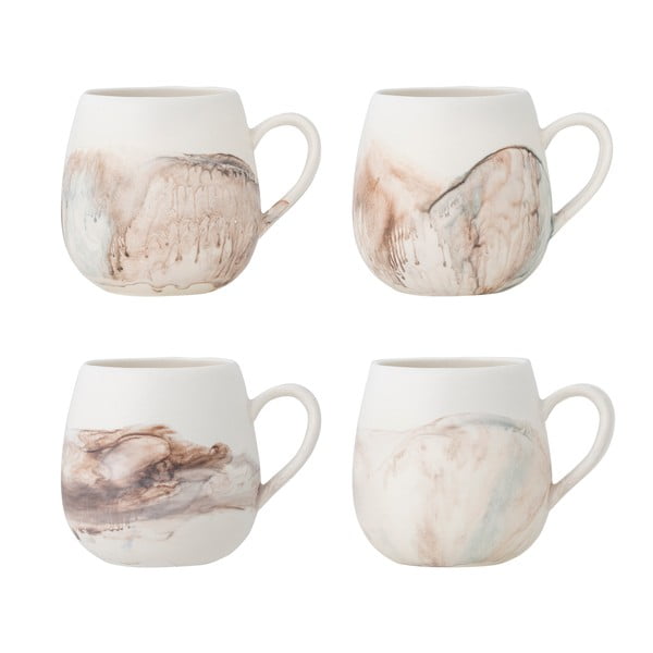 Krēmkrāsas akmensmasas krūzes (4 gab.) 250 ml Lyre – Bloomingville