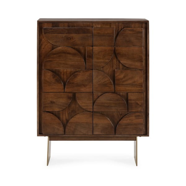 Brūns mango masīvkoka skapītis 90x120x40 cm Trisha – MOME