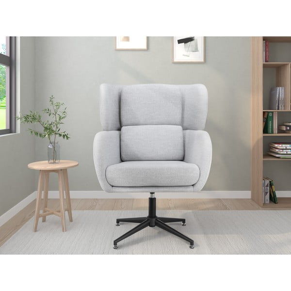 Gaiši pelēks samta atpūtas krēsls ar atzveltni Vanessa – Støraa-image-1