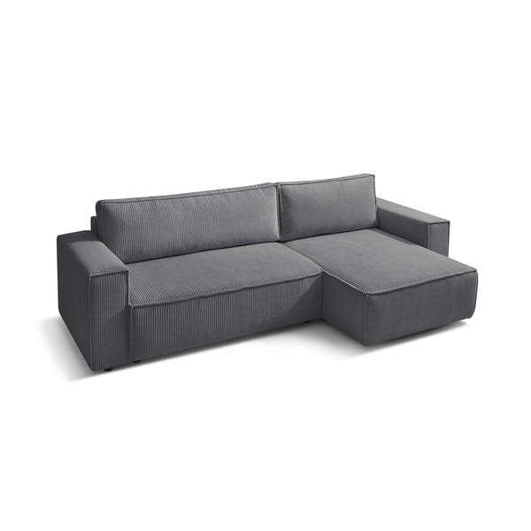 Tumši pelēks velveta salokāms stūra dīvāns (ar maināmu stūri) Nihad – Bobochic Paris-image-3