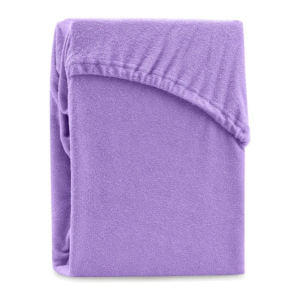 Violets elastīgs palags divguļamai gultai AmeliaHome Ruby Siesta, 200/220 x 200 cm