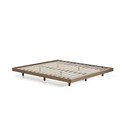 Brūna bērza masīvkoka divvietīga gulta bez galvgaļa ar redelēm 160x200 cm Norlen – Kave Home