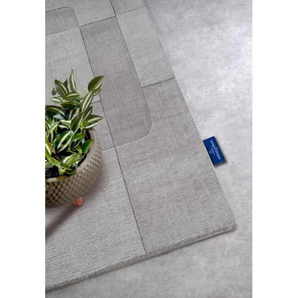 Pelēks ar rokām darināts vilnas celiņa paklājs 80x250 cm Charlotte – Villeroy&Boch-image-2