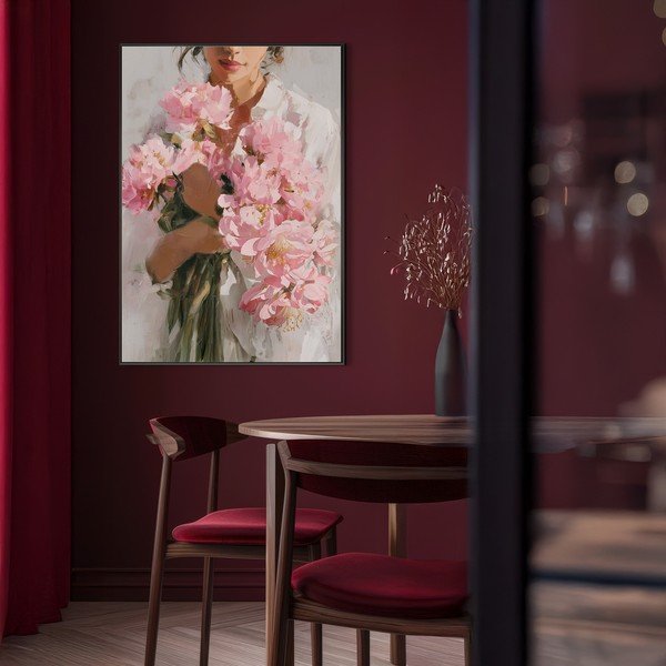 Drukāta glezna ar rāmi/uz audekla 70x100 cm Floral Embrace – Styler-image-3