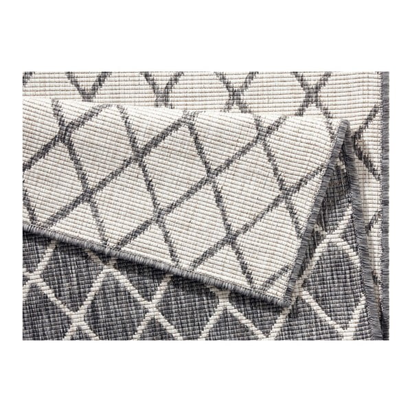 Pelēks un krēmkrāsas āra paklājs NORTHRUGS Malaga, 80 x 350 cm-image-3