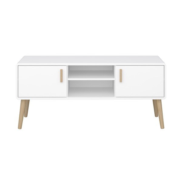 Balts TV galdiņš 125x56 cm Pavona – Tvilum