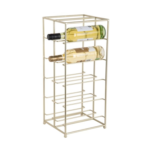 Zelta krāsas metāla vīna plaukts pudeļu skaits 10 25x57x22,5 cm Dual Floor – PT LIVING-image-3