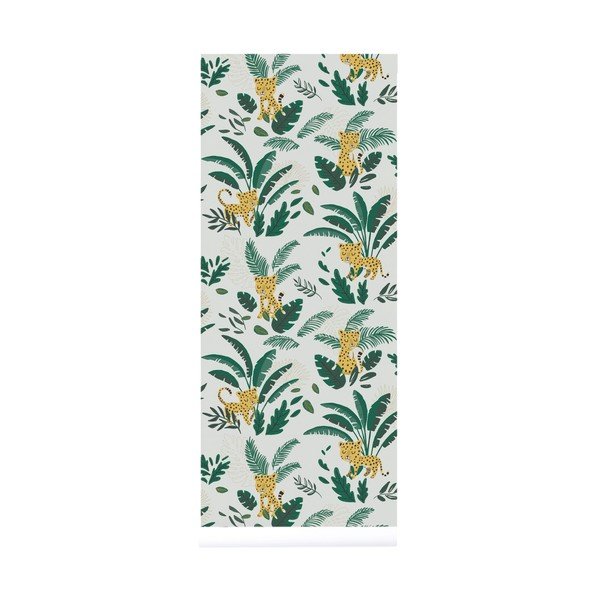 Bērnu tapetes 10 m x 50 cm Cheetah & Tropical Leaves – Lilipinso-image-2